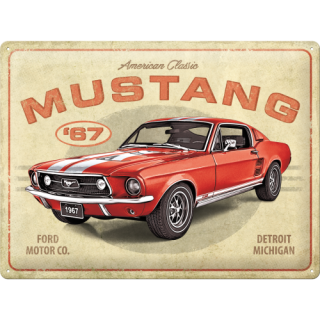 Plechová cedule: Ford Mustang GT 1967 Red